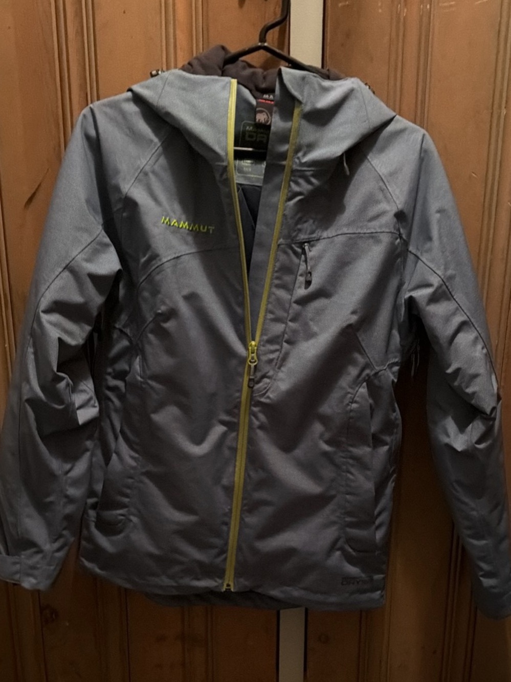 Mammut Women’s DRYtech Hooded Shell Jacket XS Waterproof Windproof gray